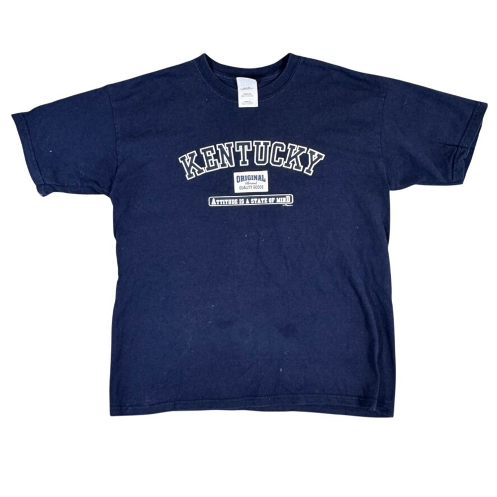 Gildan Kentucky Attitude State of Mind Navy Blue T-Shirt Youth XL